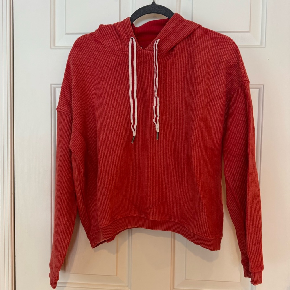 aerie Ribbed Hooded Sweatshirt, Small